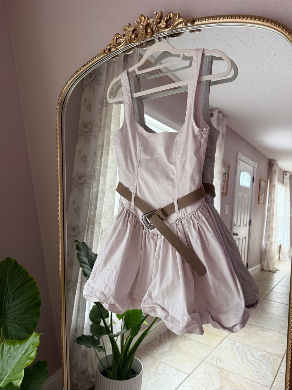 H&M Pale Pink Sleeveless Belted Sundress
